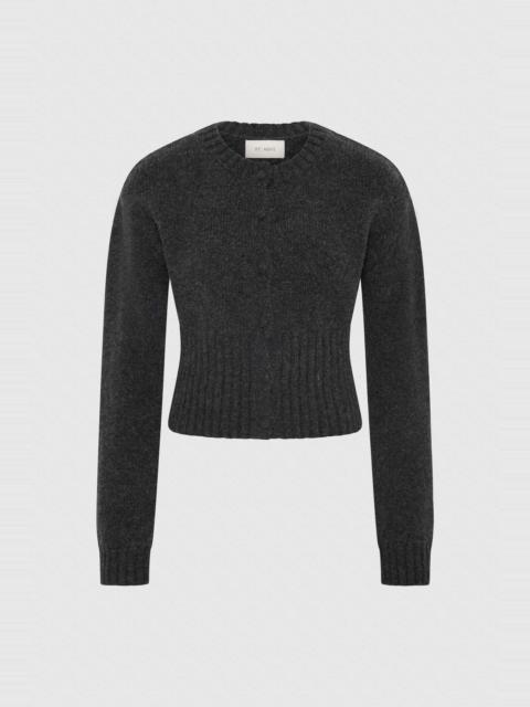 ST. AGNI Wool Cardigan - Dark Charcoal Melange