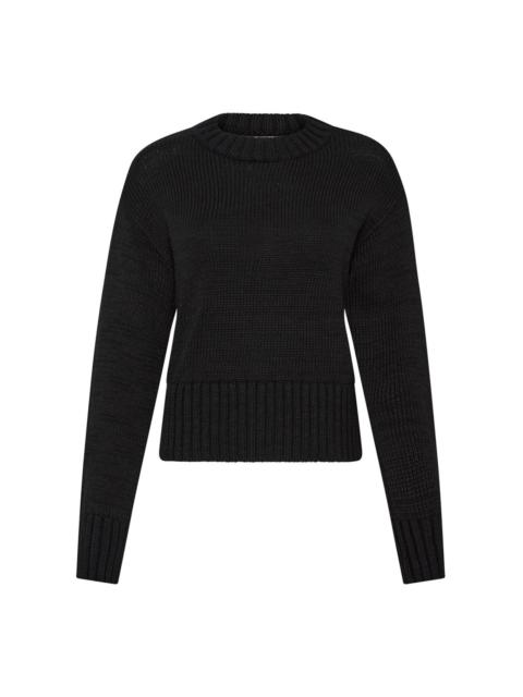 ST. AGNI Ribbed-Trim Cotton-Blend Sweater black