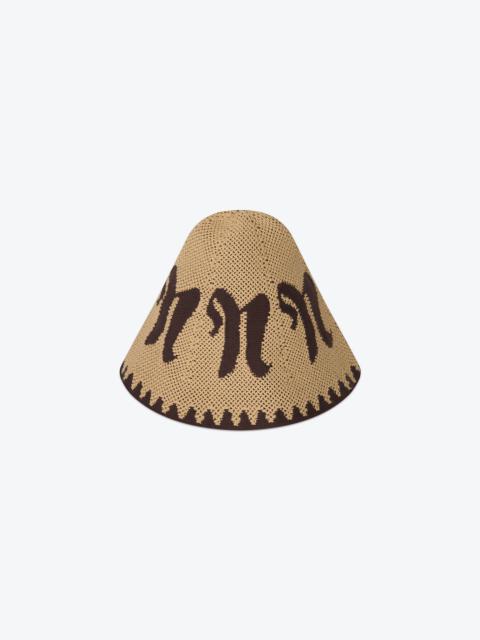 Nanushka PAMMY - Cotton-crochet hat - Creme/ brown