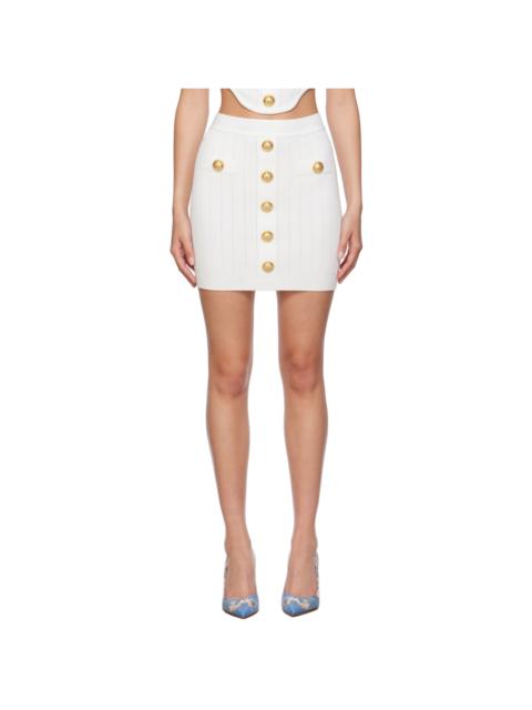 Balmain White Buttoned Miniskirt