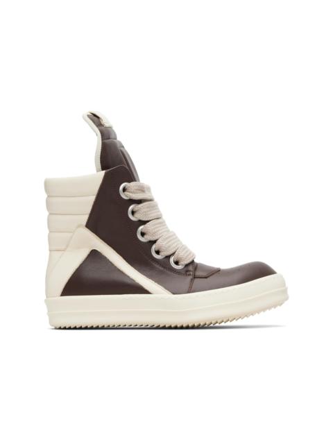 Rick Owens Brown Temple Jumbolace Geobasket Sneakers