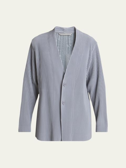 Men's Pleated V-Neck Sport Jacket