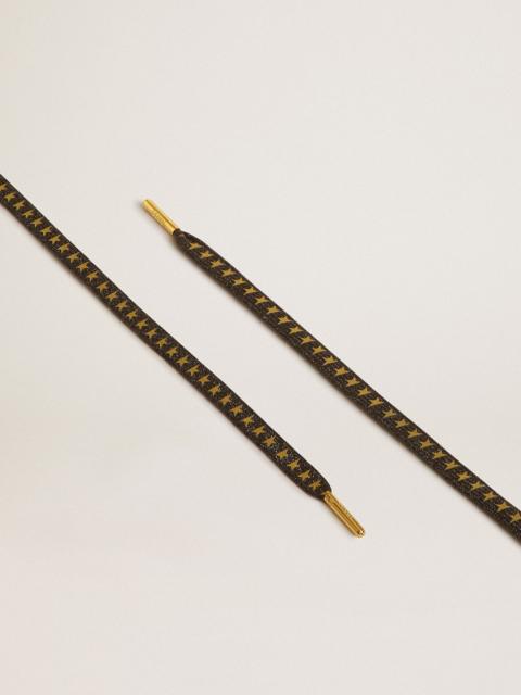 Golden Goose Dark gray Lurex laces with contrasting gold stars