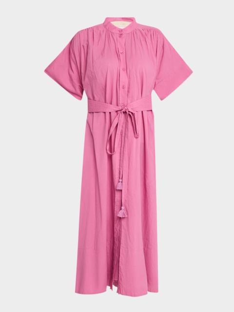 Vanessa Bruno Ciao Ruched Cotton Midi Shirtdress