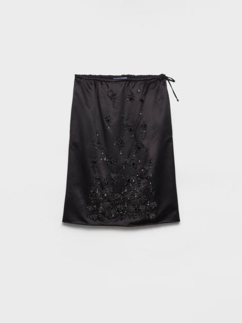 Prada Satin skirt with embroidery