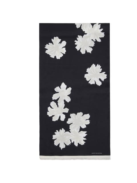 Dries Van Noten Black Floral Scarf