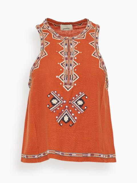 Zaharah Sleeveless Top in Burnt Orange