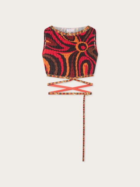 PUCCI MARMO PRINT SHIBORI LACED TOP