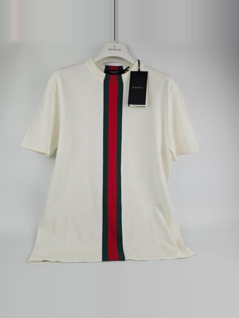 GUCCI GUCCI White Knit T-shirt New & Authentic (Men's size:L;)
