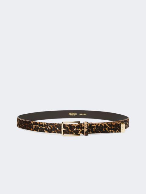 Max Mara OMETTO Leopard-print pony hair belt - CAMEL