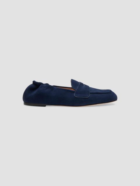 Stuart Weitzman Women's Bryant Elasticized-Back Suede Loafers - Nice Blue