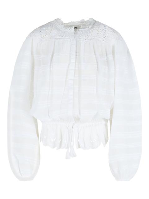 Isabel Marant Polly lace pleated cotton top