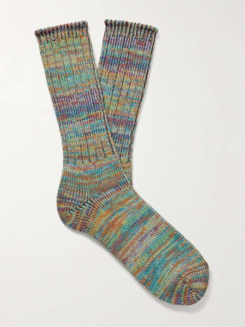 ANONYMOUSISM Ribbed Cotton-Blend Socks