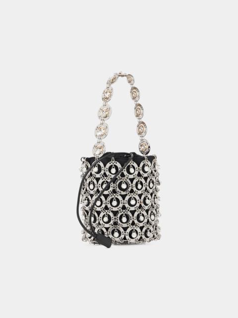 SMALL SILVER BUCKET BAG WITH BEADS