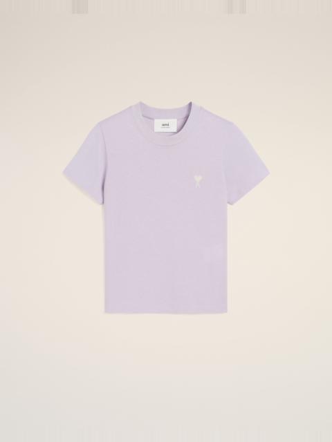 AMI Paris PURPLE COTTON CROPPED T-SHIRT
