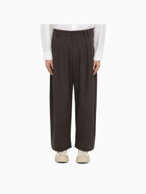 Grey cotton trousers with pleats