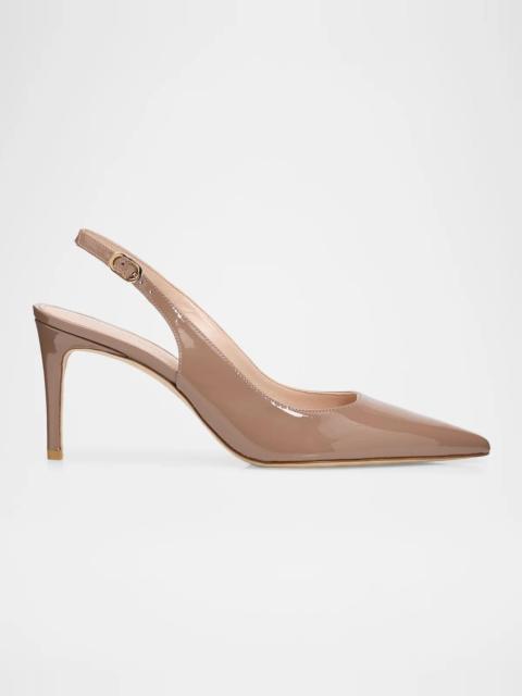 Stuart Weitzman 75mm Stuart Power Patent Leather Slingback Pumps