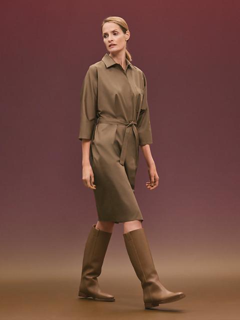 Hermès Belted long-sleeve dress