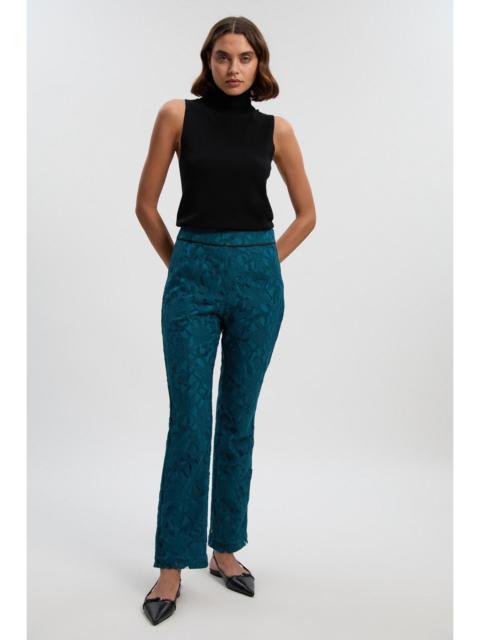 KAREN MILLEN Tipped Corded Lace High Waisted Woven Trouser