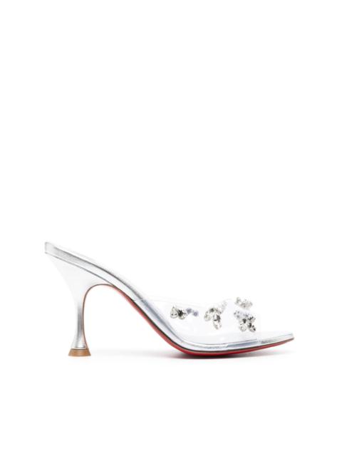 Degraqueen 98mm crystal-embellished mules