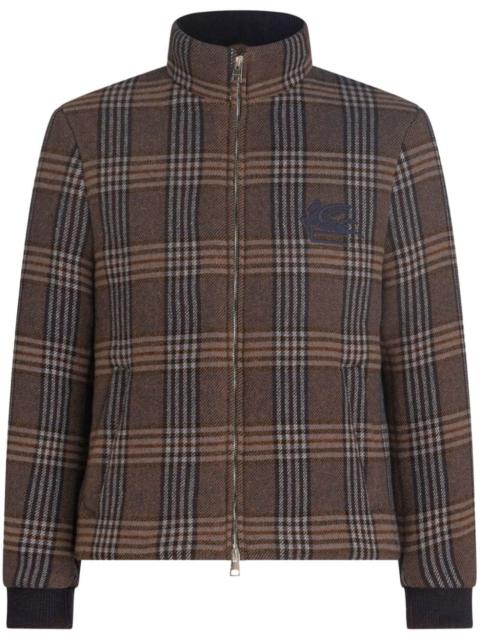 check-pattern padded jacket