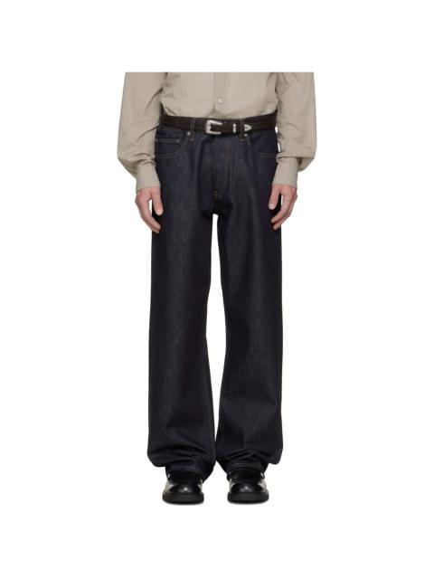 SUNFLOWER Navy Loose Raw Selvedge Jeans