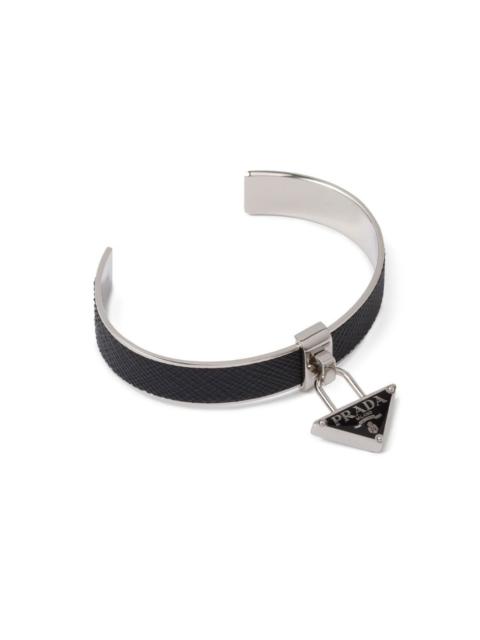 triangle-logo-charm cuff bracelet