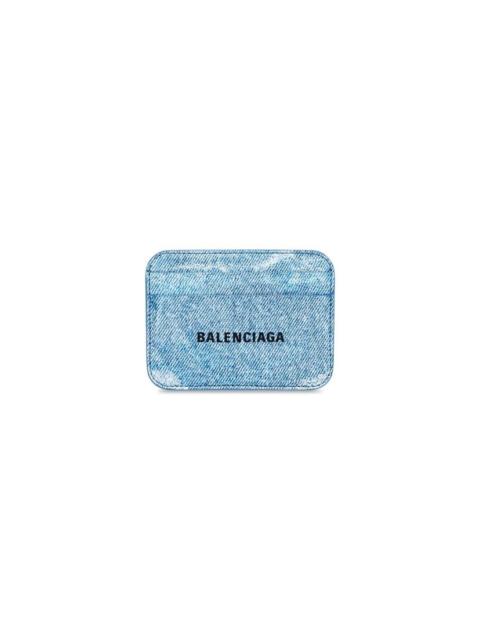 BALENCIAGA Women's Cash Card Holder Denim Printed  in Blue