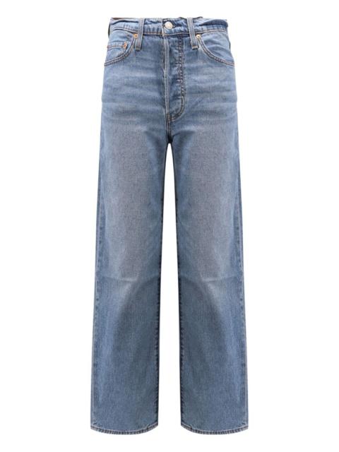 Levi's logo-patch straight-leg jeans