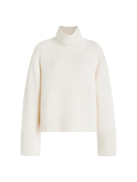 LISA YANG Fleur Knit Cashmere Sweater white