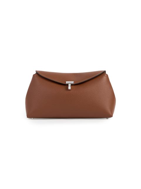 TOTEME T-Lock Leather Clutch brown