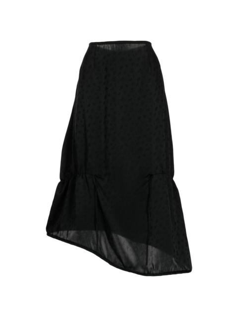asymmetric graphic-print midi skirt