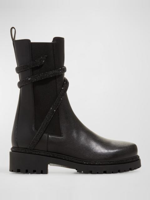 RENE CAOVILLA Calfskin Snake-Wrap Chelsea Boots
