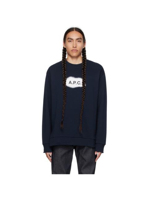 A.P.C. Navy Printed Sweatshirt