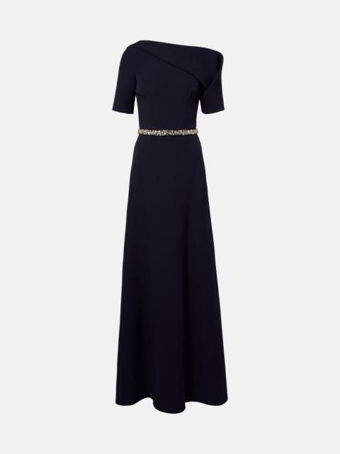 Safiyaa Stephanie embellished draped crêpe gown