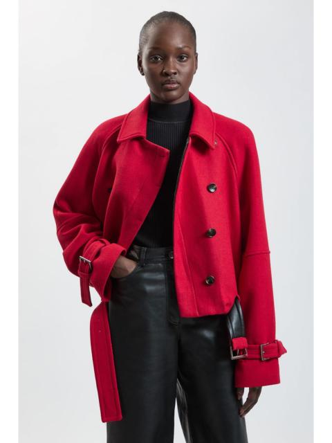 KAREN MILLEN Wool Short Trench Coat