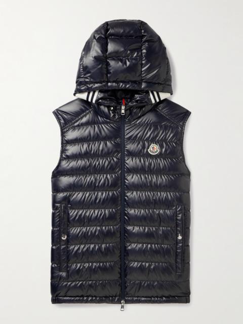 Moncler Clai Logo-Detailed Webbing-Trimmed Quilted Shell Hooded Down Gilet