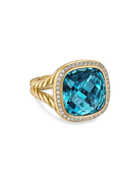 DAVID YURMAN Women's Albion Ring in 18K Yellow Gold - Hampton Blue Topaz