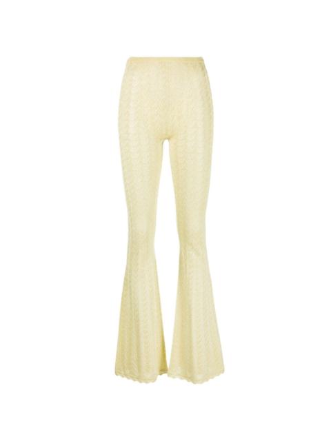 Alessandra Rich lace-knit flared trousers