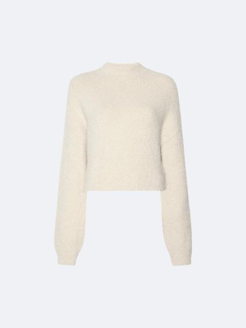 LAPOINTE Alpaca Silk Boucle Cropped Sweater