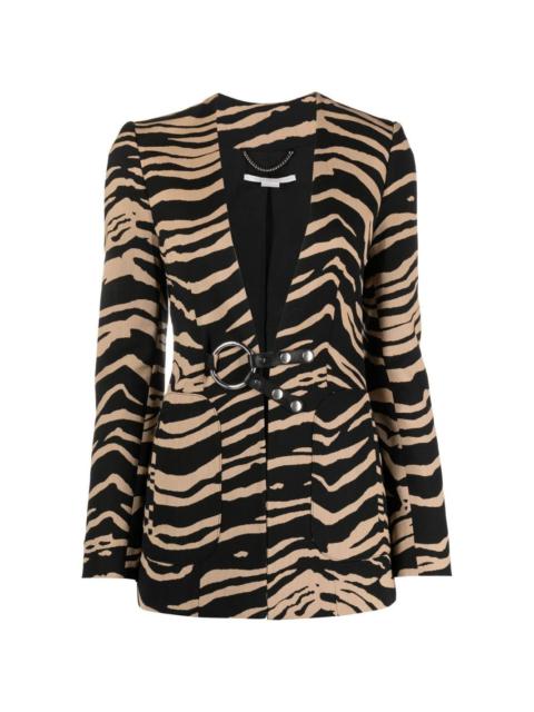 Stella McCartney tiger-print jacquard belted jacket
