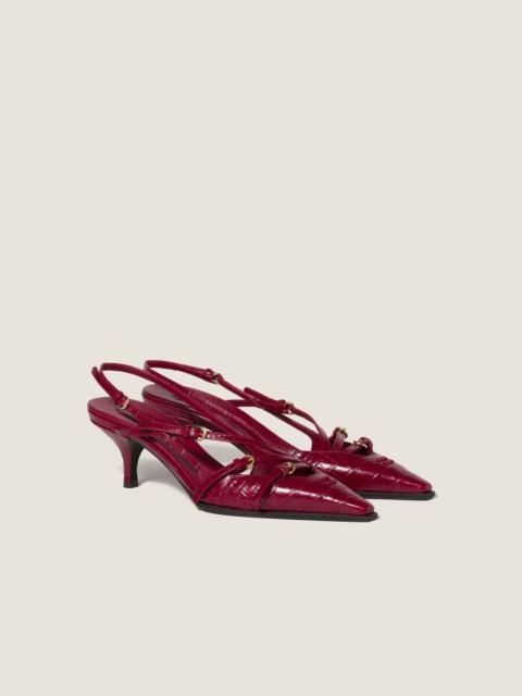 Miu Miu Croco-print slingback pumps