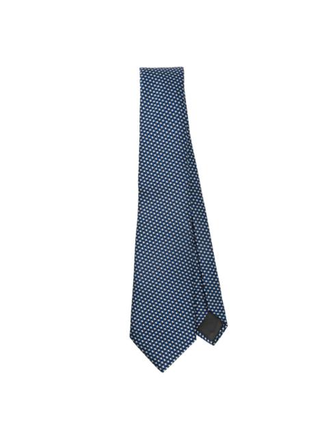 monogram-jacquard silk tie