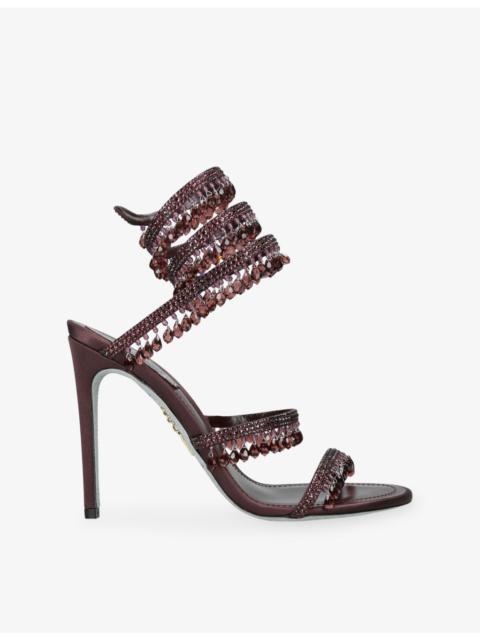 RENE CAOVILLA Chandelier 105 Crystal-Embellished Leather Heeled Sandals