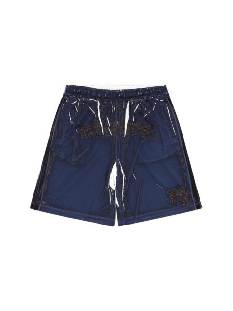 P-Rowy slogan-embroidered cotton shorts