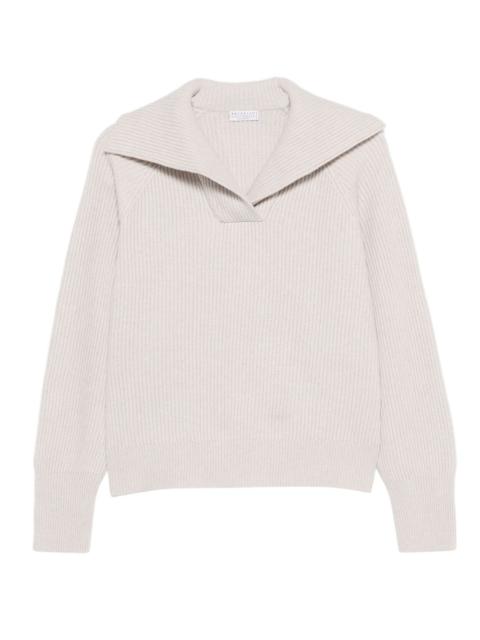 ribbed sailor-collar sweater