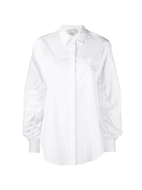 ruched long-sleeve shirt
