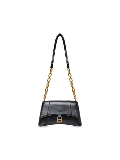 BALENCIAGA Women's Downtown Small Shoulder Bag With Chain in Black