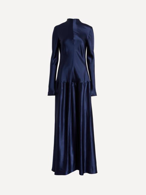 FFORME Mila Prussian Blue Satin Gown