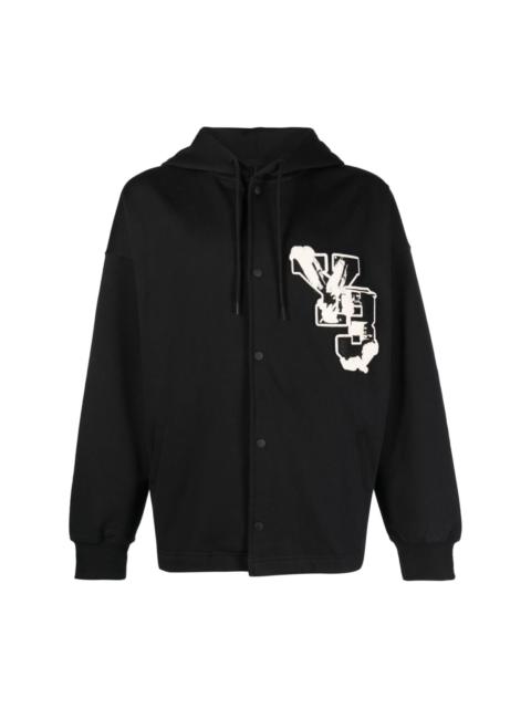 Y-3 logo-patch organic-cotton hoodie